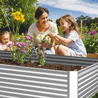 3 Pack Corrugated Galvanized Steel Raised Garden Bed Outdoor, Metal Above - Image 3