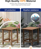 YEFU Outdoor Side Table for Patio: 16" HIPS Weather - Image 5