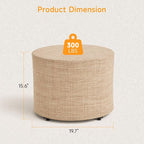 ONBRILL Outdoor Round Ottoman, All Weather Outdoor Footstool - Image 3