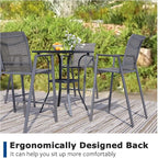 Outdoor Bar Stools Set of 2, Bar Height Chairs - Image 3