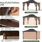 Aoxun 10'x12' Hardtop Gazebo, Aluminum Frame Permanent Pavilion - Image 8