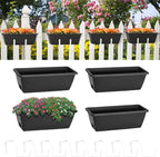 smusei Railing Planter Box 4 Pack Window Boxes Planters by smusei