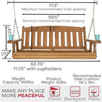 Amish Casual Heavy Duty 800 Lb Mission Treated Porch Swing - Image 5