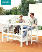 SERWALL 41" Outdoor Bar Table, HDPE Patio Bar Counter Height Table, All Weather - Image 3