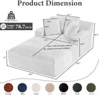 78.7" Chaise Lounge Chair Indoor, Oversized Boneless Couch Comfy Upholstered - Image 2