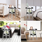 SYQ Round Metal Side Table Small End Table - Image 7
