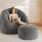 Round Pouf Ottoman Foot Rest, 29 X 18Inch Floor Poufs Footstool, A Round Modern - Image 3