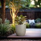 Kante 13.4" Dia Round Concrete Planter, Large Outdoor Modern Indoor Decorative - Image 5