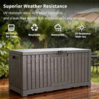 EAST OAK 120 Gallon Outdoor Storage Box | Large Resin Deck Box - Image 6