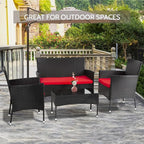 FDW Rattan Furniture Wicker Chair Patio Bristo Set - Image 3