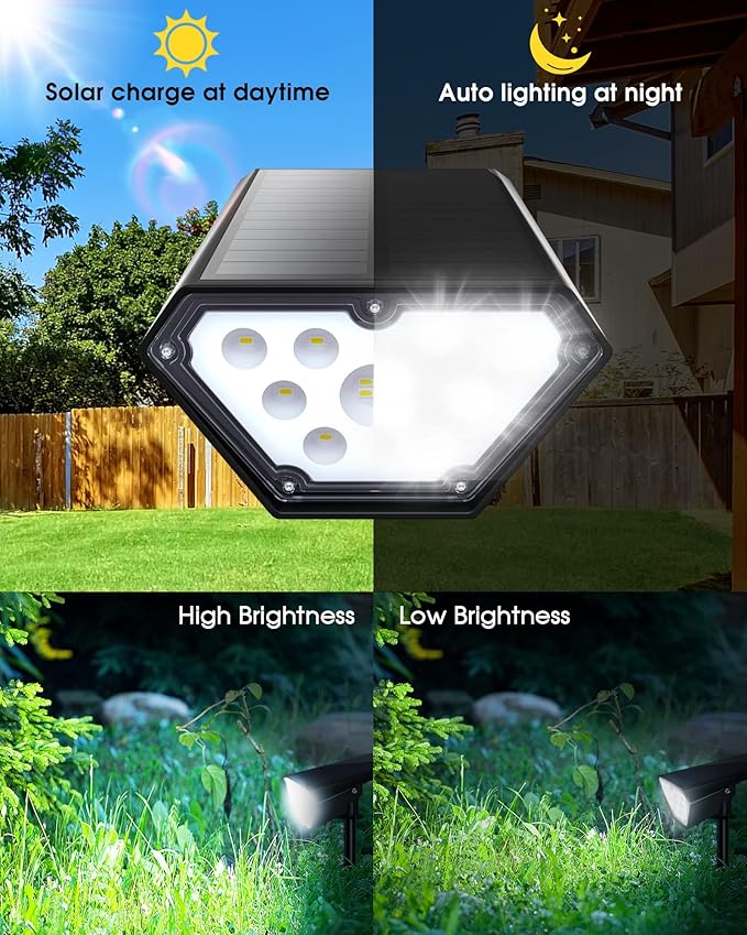 Biling Solar Spot Lights Outdoor, Bright 700 Lumen Solar Lights Outdoor - Image 4