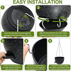 WOUSIWER Self Watering Hanging Planters, 2 Pack 12'' Plastic Pots - Image 7