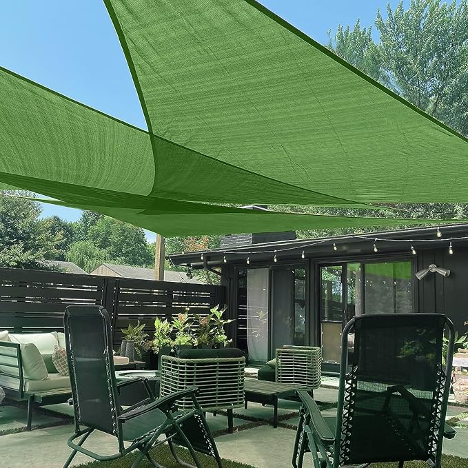 LOVE STORY Custom Size 9'x9'x9' Piquant Green Sun Shade Sail Triangle Sunshade by LOVESTORY