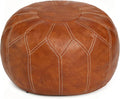 Thgonwid Unstuffed Moroccan Faux Leather Pouf Ottoman by Thgonwid