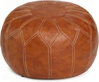 Thgonwid Unstuffed Moroccan Faux Leather Pouf Ottoman by Thgonwid