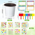 Capoda 48 Sets Garden Flower Pots Crafts Kit DIY Spring Plastic Seedling - Image 2