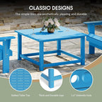 WestinTrends Malibu Low Outdoor HDPE Square Patio Coffee Table, Pacific Blue - Image 8