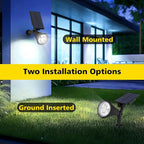 T-SUN Solar Spotlights, 4 LED Solar Powered Landscape Spotlights Waterproof - Image 6