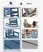 KINGYES HDPE Rocking Chairs Outdoor, Patio Rocking Chairs - Image 6