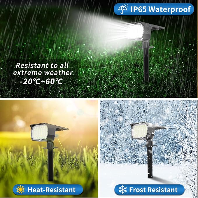 Solar Spot Lights Outdoor Waterproof IP65, 12 Pack Landscape Spotlights - Image 4