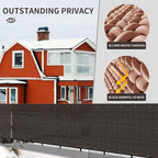 LOVE STORY Custom Size 2'6''x29' Brown Balcony Privacy Screen, UV Block Privacy - Image 4