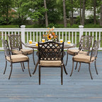 7-Piece Cast Aluminum Patio Furniture, Outdoor Dining Sets - Image 2