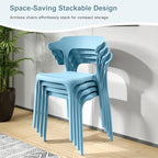 VECELO 4 Pack Plastic Stacking Chairs, Stackable Dining Chairs - Image 4