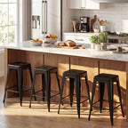COSTWAY 24'' Metal Bar stools Set of 4, - Image 8