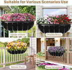 Riare 4 Pack 30 Inch Black Felt Window Box Liners- Fabric Trough Planter Basket - Image 7