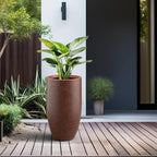 Kante 24 Inch Tall Round Concrete Planter, Large Indoor Outdoor Plant Pots - Image 3