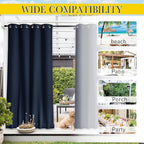 NICETOWN 2 Panels Gazebo Curtains Outdoor Waterproof & Windproof, Top and - Image 8