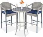 Best Choice Products 3-Piece Patio Bar Table Set, Outdoor Wicker Bar Height by BestChoiceProducts