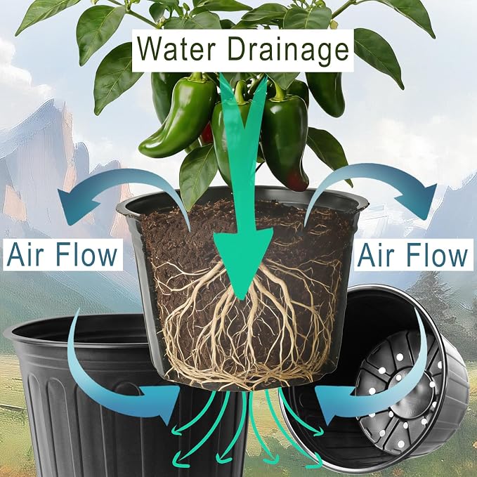 24-Pack 3 Gallon Flexible Plastic Plant Pots - Image 5