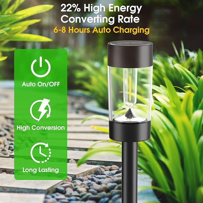 Solar Lights Outdoor, 12 Pack Waterproof Solar Landscape Lighting - Image 2