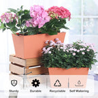 Window Box Planter 6 Pcs, 12.6 Inches Self Watering Rectangle Flower Plant Pots - Image 4