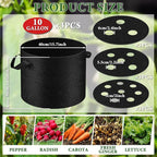 3 Pack 10 Gallon Grow Bags - Image 2