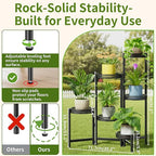 6 Tier Metal Plant Stand Indoor Outdoor, Corner Tall Plant Shelf - Image 3