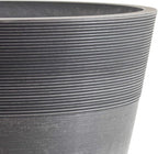 PSW Pot Collection 12-inch Plastic/Stone/Wood Composite Large Ribbed Planter – - Image 3