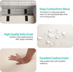 6-Piece Outdoor Patio Furniture Set Wicker Sectional Sofa Set, Patio - Image 2