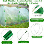 60Pcs Greenhouse Hoops Grow Tunnel Wide, 8FT Rust-Free Fiberglass Support - Image 4