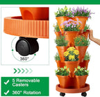 Umigy 2 Set 5 Tier Stackable Planters Vertical Garden Planters - Image 4