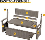 EasyUp 80 Gallon Outdoor Storage Bench Lockable Deck Box Outdoor Storage Box - Image 3