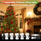 Upgraded Connectable 200 LED Christmas String Lights Outdoor Indoor, 66FT Red - Image 2