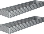 2PCS Galvanized Raised Garden Bed Kit, Vegetable Boxes-Rectangle Metal Flower by DIIYIV