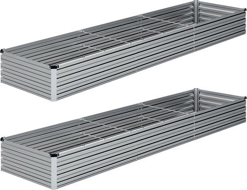 2PCS Galvanized Raised Garden Bed Kit, Vegetable Boxes-Rectangle Metal Flower by DIIYIV