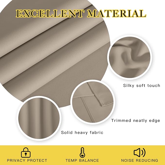 NICETOWN Blackout Patio Curtains 100 x 95 Inches Long - Image 2