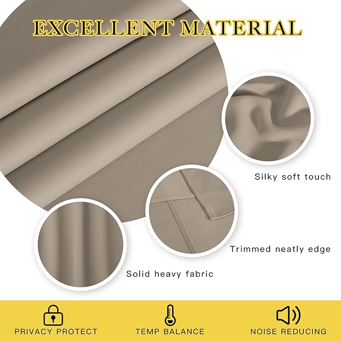 NICETOWN Blackout Curtains for Sliding Glass Door Room Divider Noise Reduce - Image 2