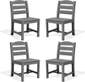 SERWALL Outdoor Dining Chairs Set of 4, All-Weather HDPE Patio Chair by SERWALL