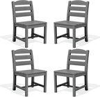SERWALL Outdoor Dining Chairs Set of 4, All-Weather HDPE Patio Chair by SERWALL