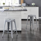 AC Pacific 24” Metal Backless Barstool Set of 2 – Country Rustic Style - Image 2